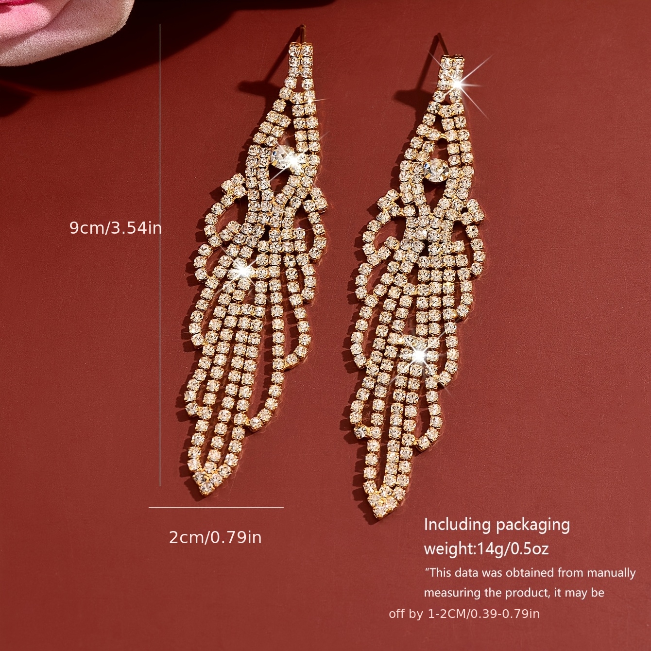 Women's Elegant Rhinestone Tassel Dangle Earrings